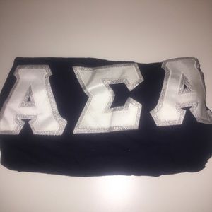 ❣️ Alpha Sigma Alpha Navy/White/Silver Letters